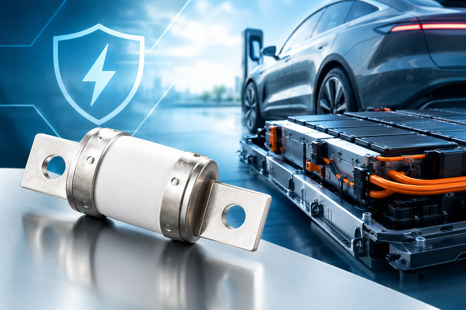 Eaton Bussmann EVKR 40-mm-Hochstromsicherungen für Automotive-Anwendungen mit 225 A, 250 A, 275 A und 300 A.